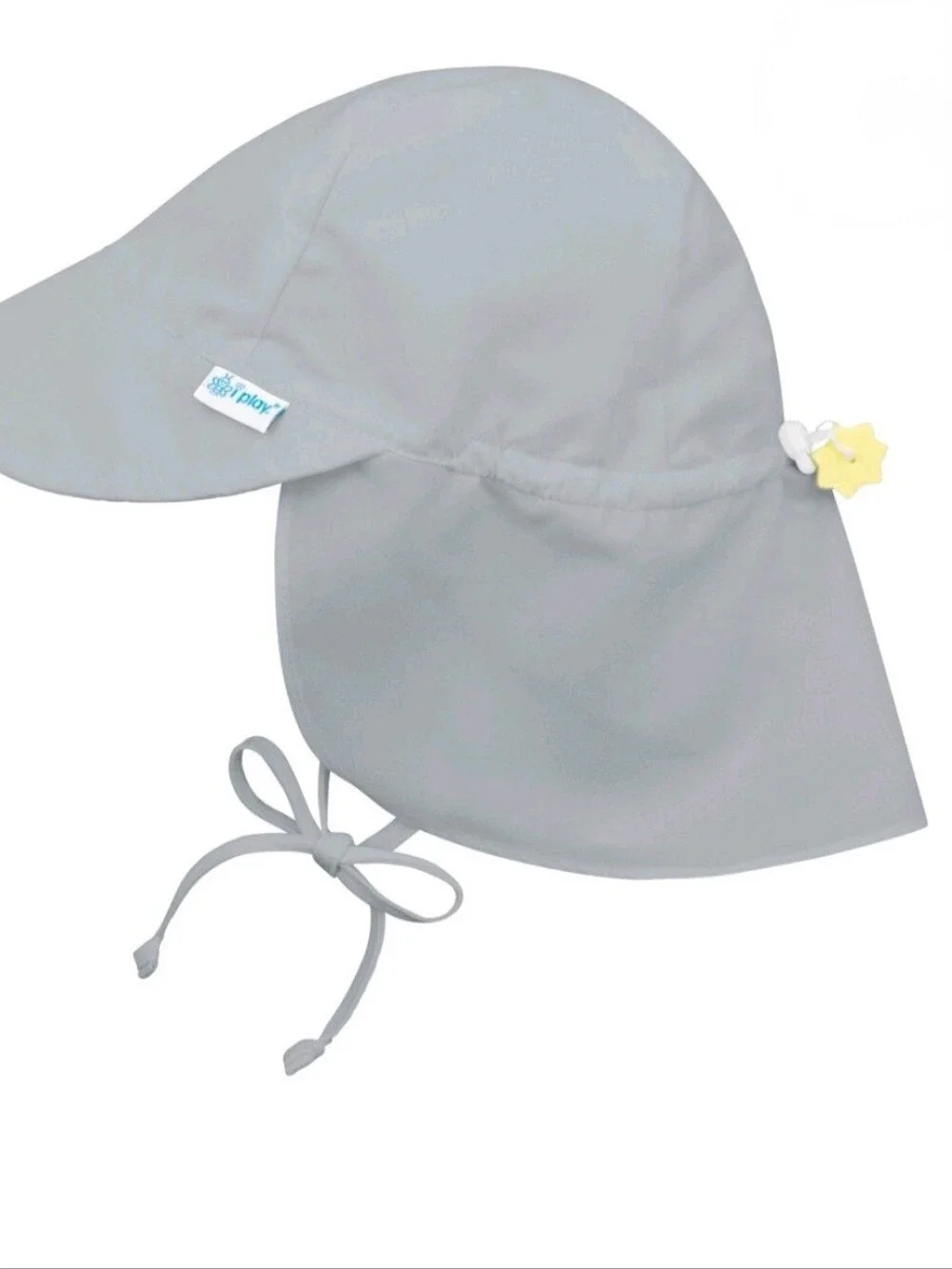 i play Grey 50+ UPF Sun Protection Kids Hat with Neck Flap - Size 9-18mos